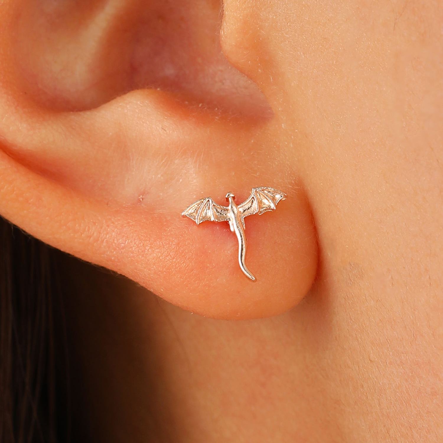 Minimalist Petite Magic Dragon Stud Earrings