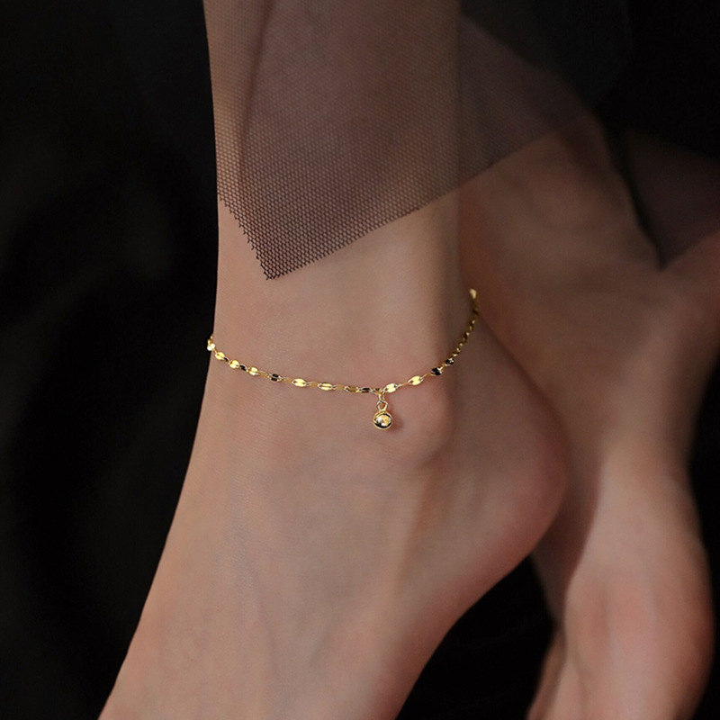 Minimalist Sparkling Chain Ankle Bracelet