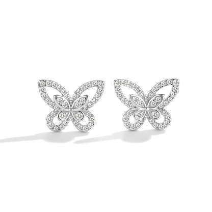 Luxury V-Gold Plated Hollow Butterfly Stud Earrings