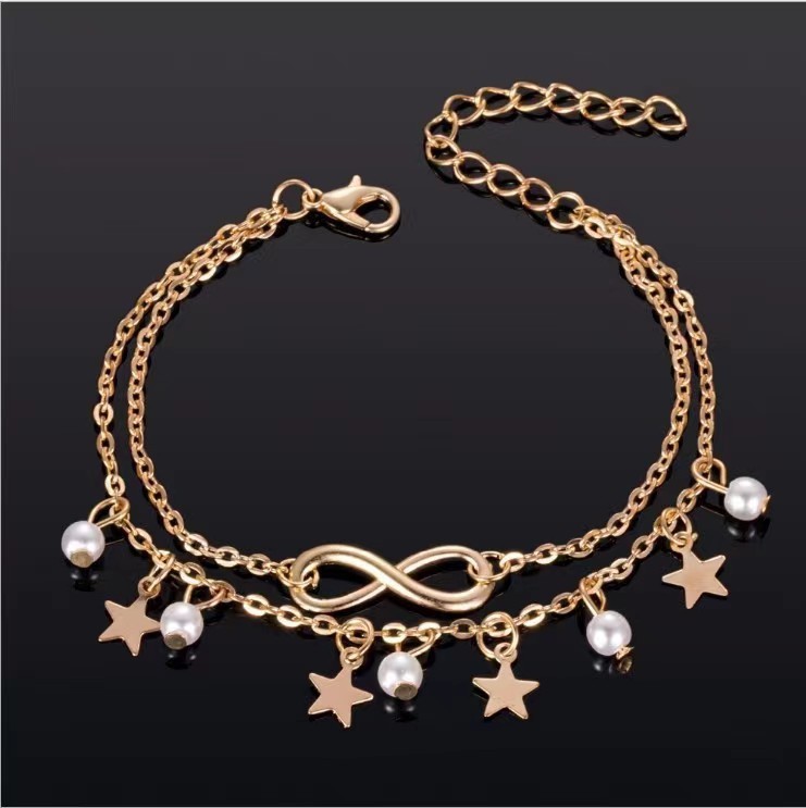 Vintage Stars Circle Anklet Bracelet