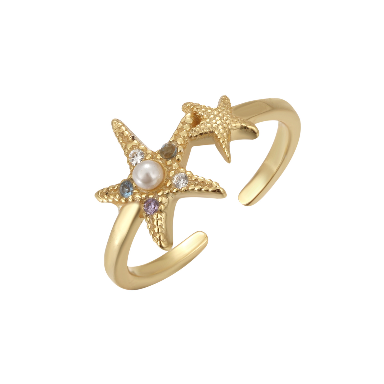 Starfish And Pearl Toe Ring