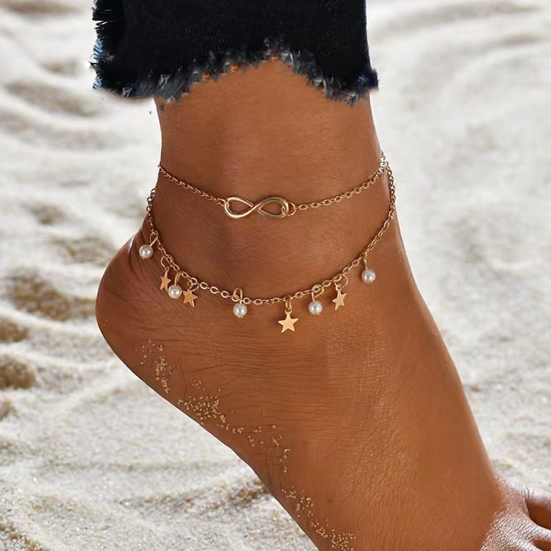 Vintage Stars Circle Anklet Bracelet