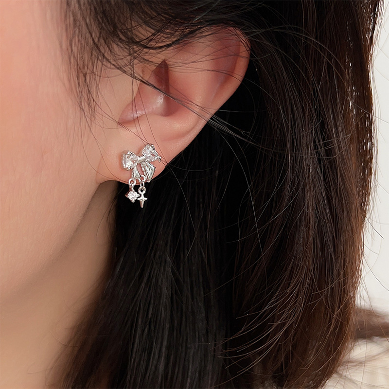 Starlight Whispers Velvet Bows Earrings