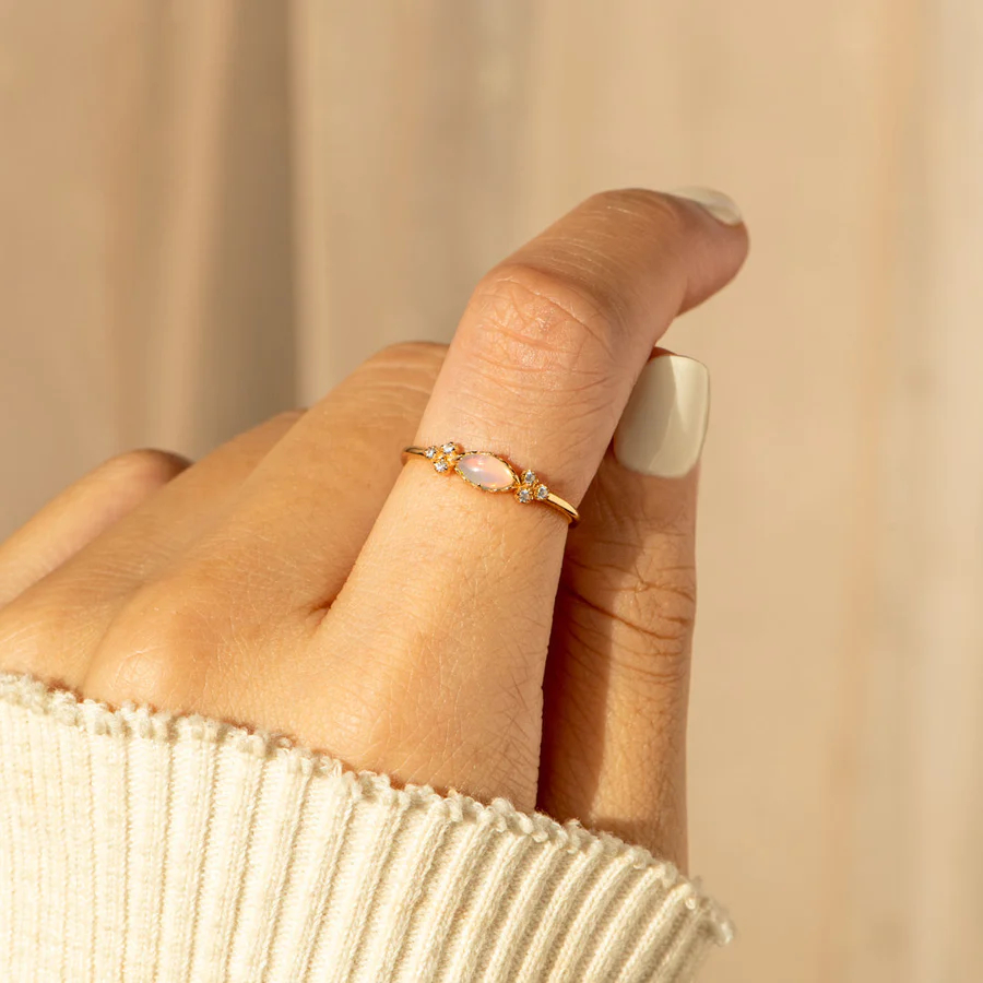 Face Everything Together with You Oval Cut Opal Ring