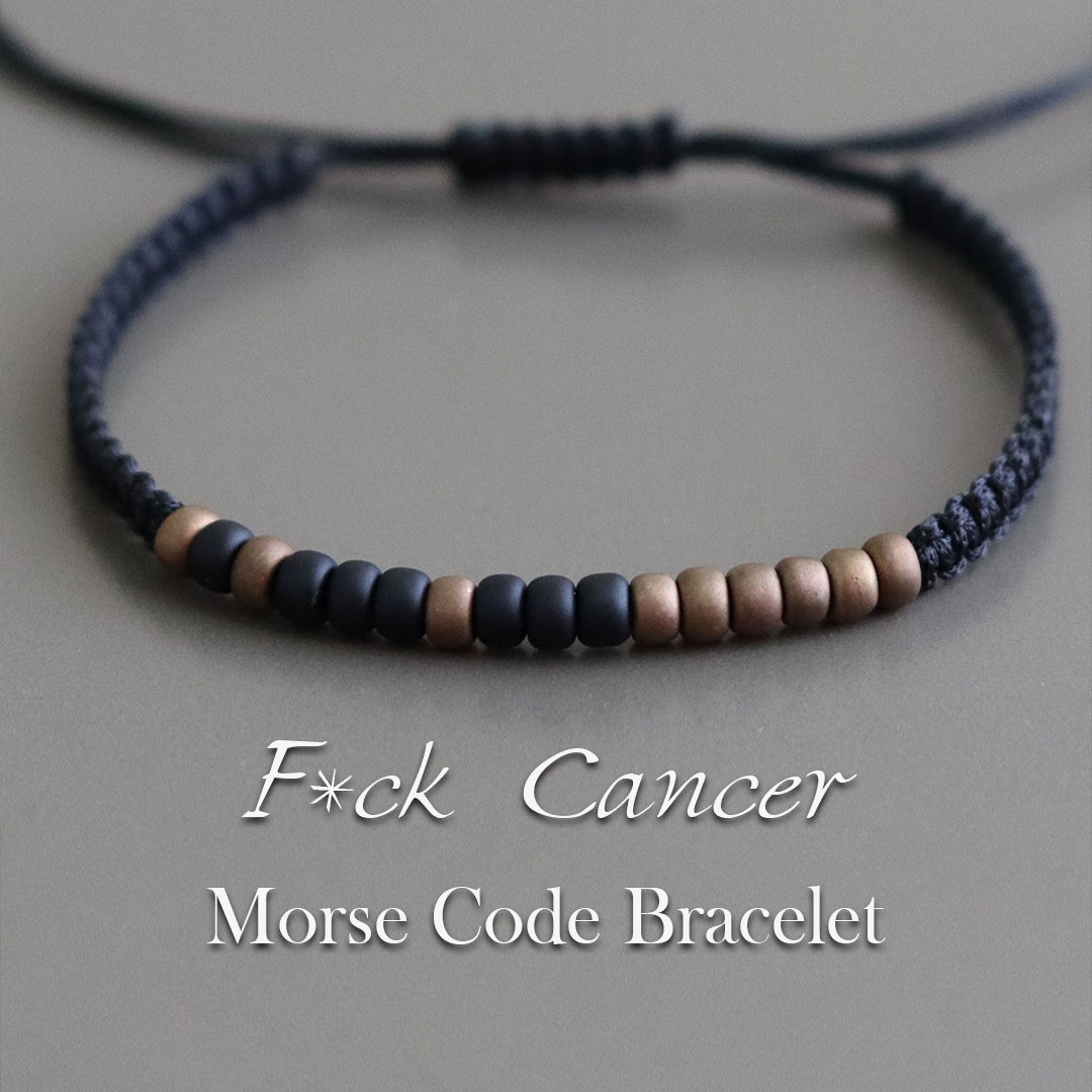 F*ck Cancer Men And Women Morse Code Bracelet
