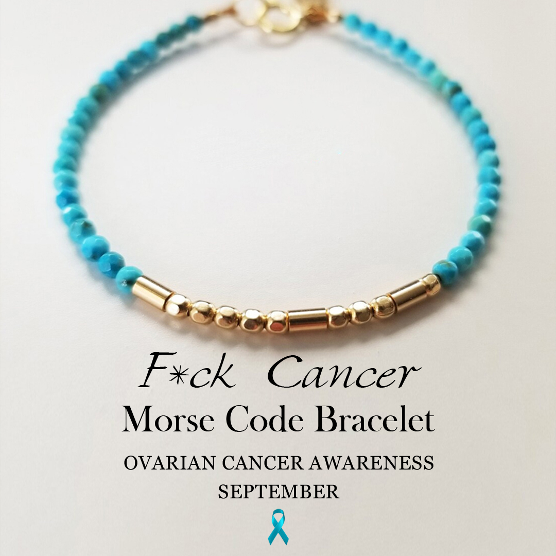 Genuine Turquoise Gemstone Morse Code Bracelet