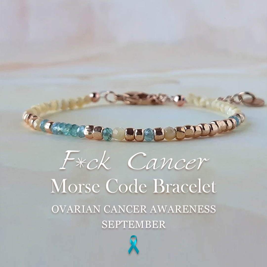 Teal F❤️ck Cancer Morse Code Bracelet