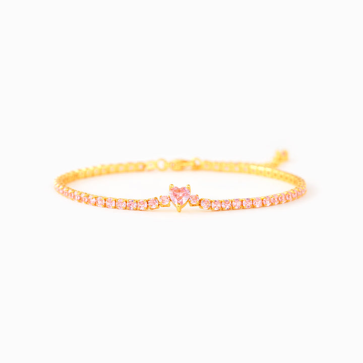 October Birthstone Pavé Heart Bracelet 