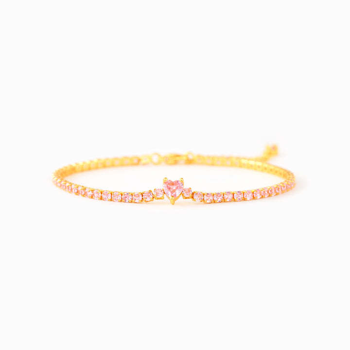 October Birthstone Pavé Heart Bracelet 
