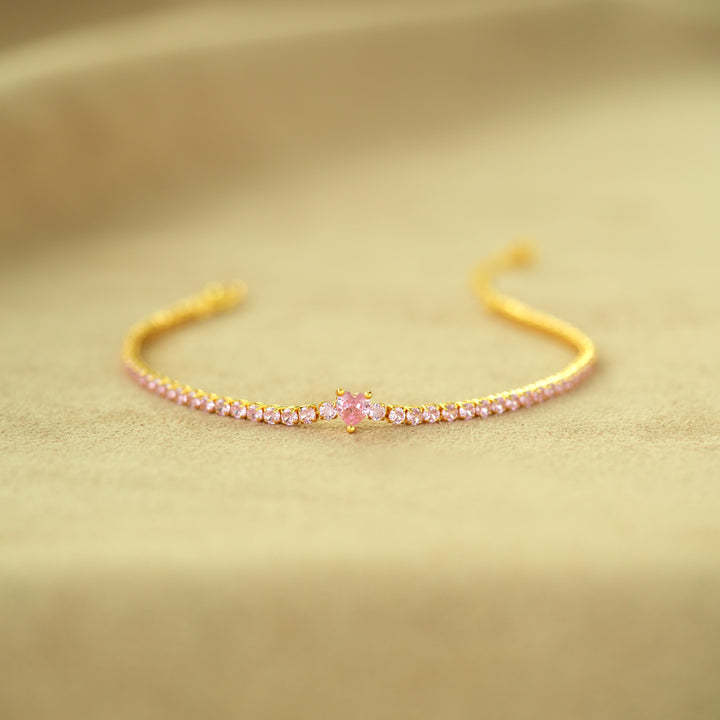 October Birthstone Pavé Heart Bracelet 