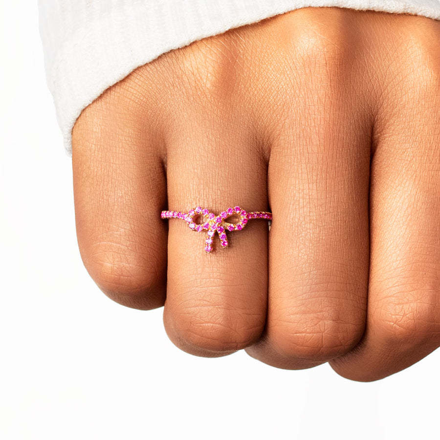 Pink Bow Ring-Gifts For Women 925 Sliver Ring