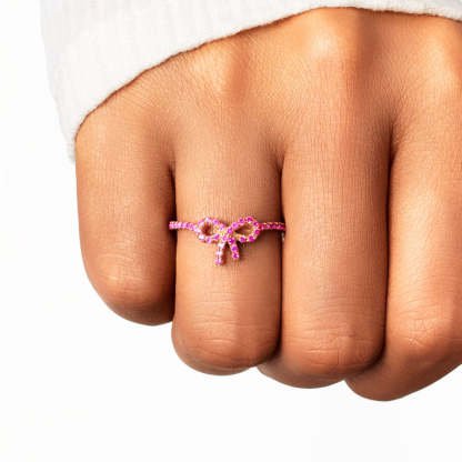Pink Bow Ring-Gifts For Women 925 Sliver Ring