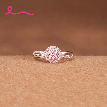 Raise Awareness Of Breast Cancer Keep Going Pink Circle Ring