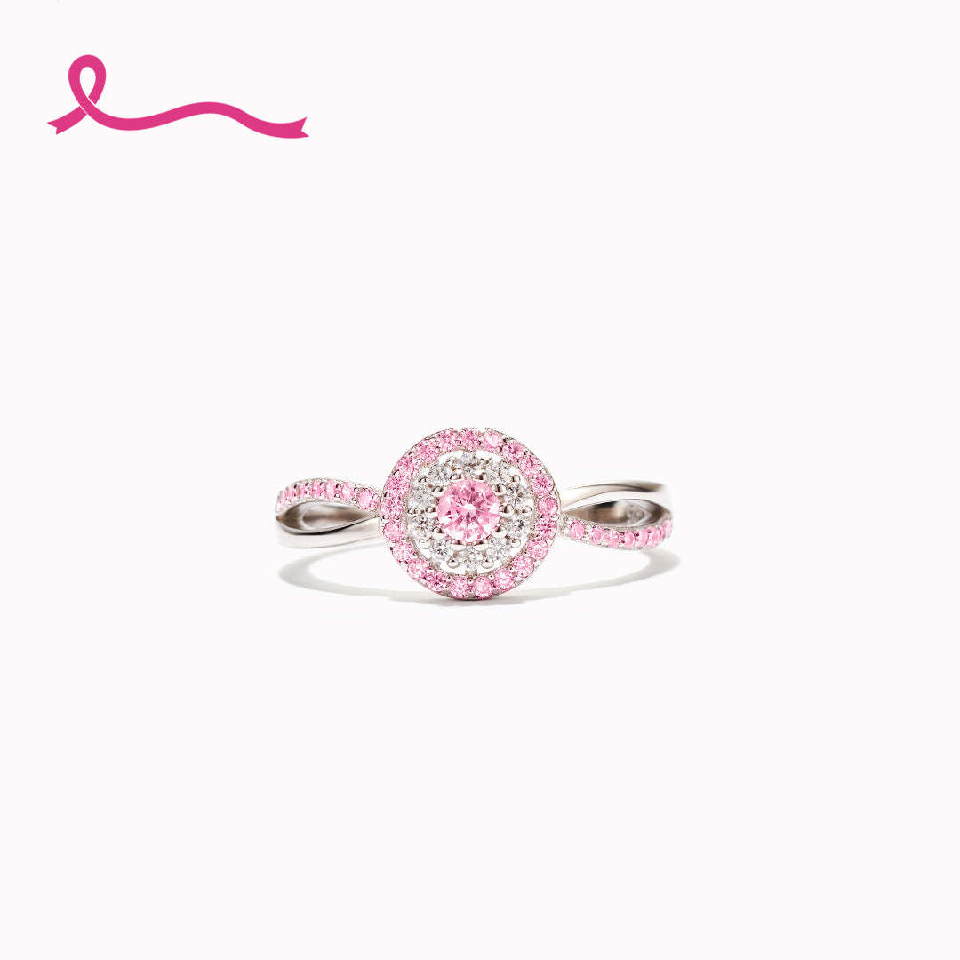Raise Awareness Of Breast Cancer Keep Going Pink Circle Ring