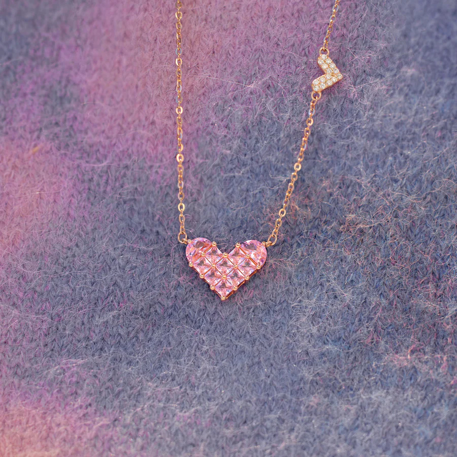 Linked By Hearts Square Hearts Necklace