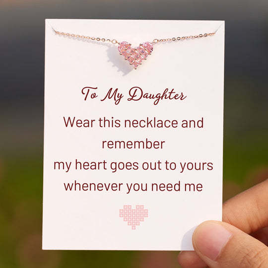 My Heart Goes Out To Yours Square Hearts Necklace