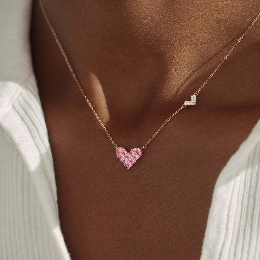 Linked By Hearts Square Hearts Necklace