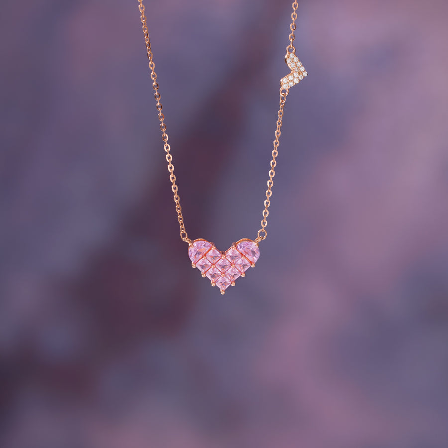 Linked By Hearts Square Hearts Necklace