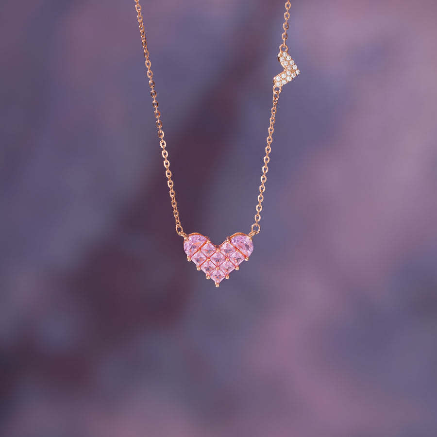 Linked By Hearts Square Hearts Necklace