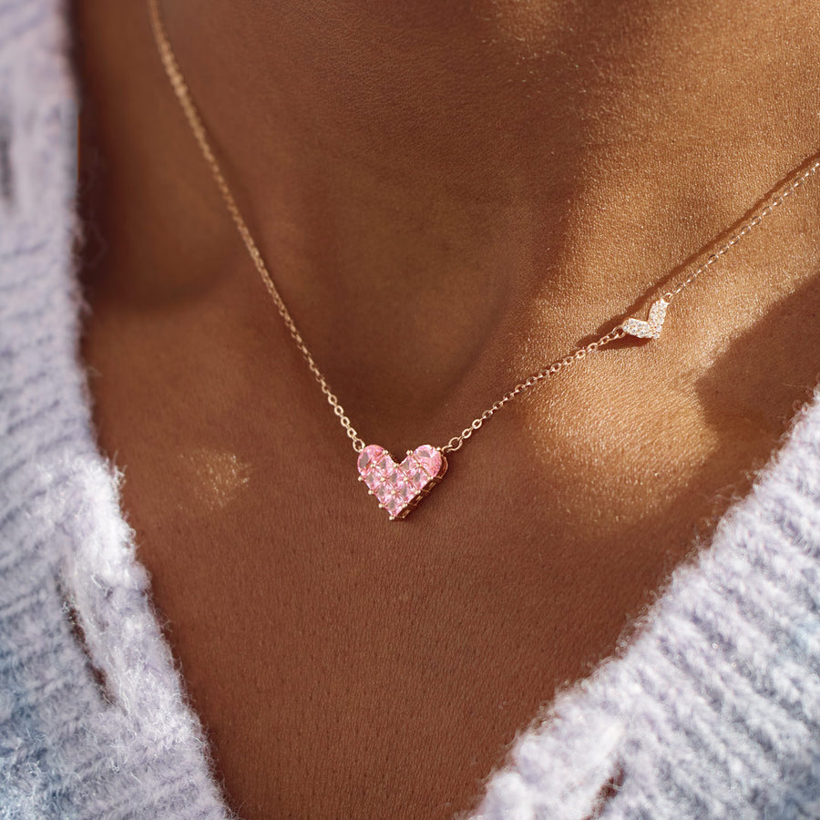 Linked By Hearts Square Hearts Necklace