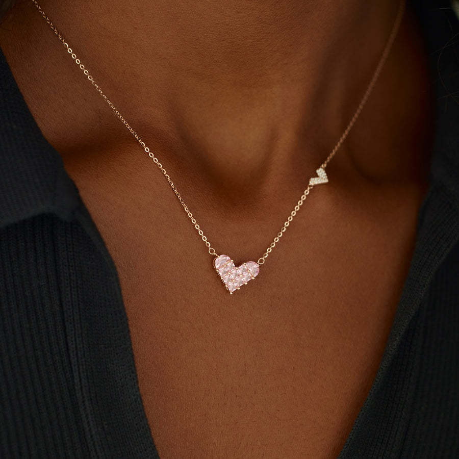 Linked By Hearts Square Hearts Necklace