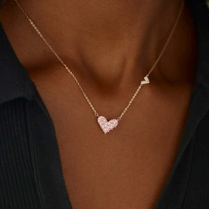 Linked By Hearts Square Hearts Necklace