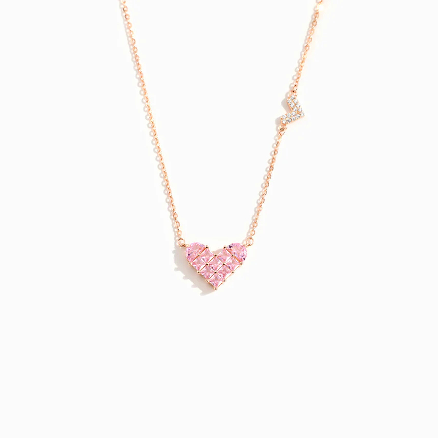 Linked By Hearts Square Hearts Necklace