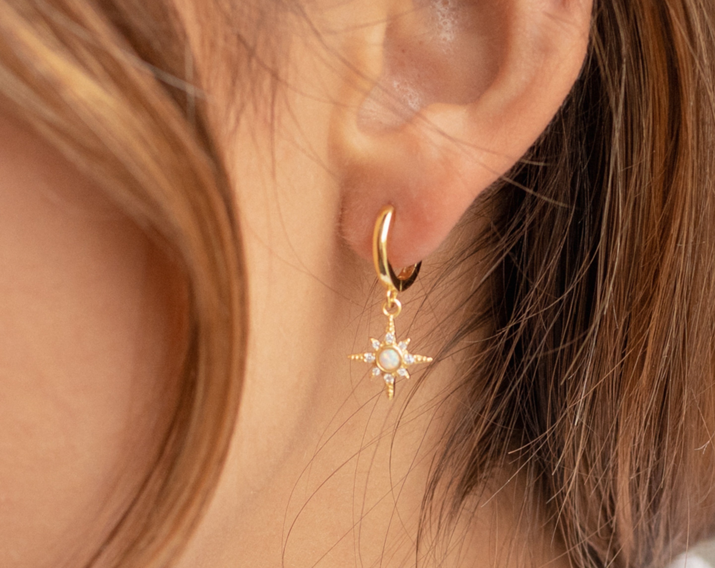 Sun Huggie Hoop Earrings