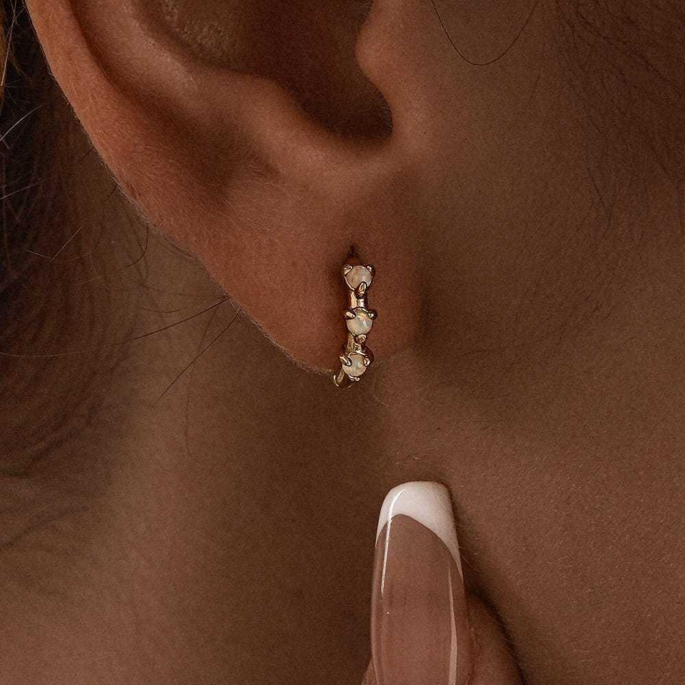 Minimalist Pearl Huggie Hoop Earrings