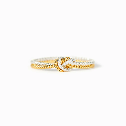 Mother & Daughter Bond Forever Linked Strand Knot Ring