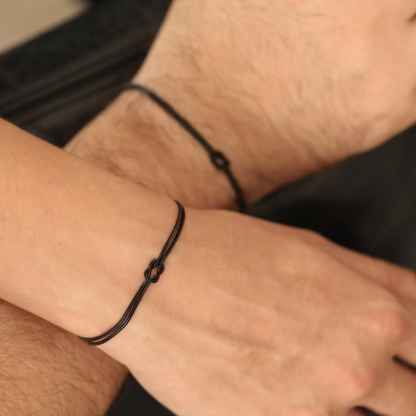 Mother & Son Love Knot Black Bracelet
