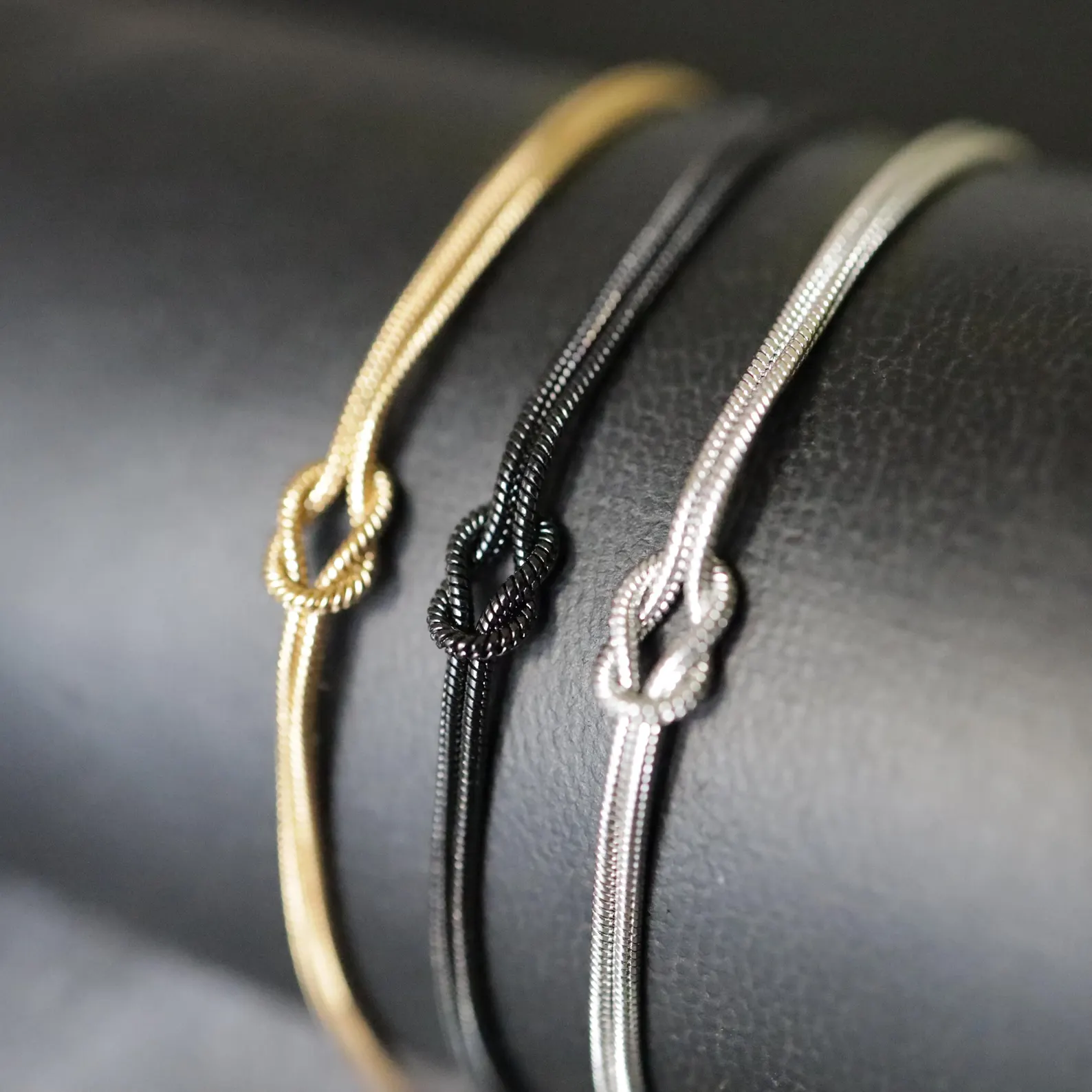 Mother & Son Love Knot Black Bracelet