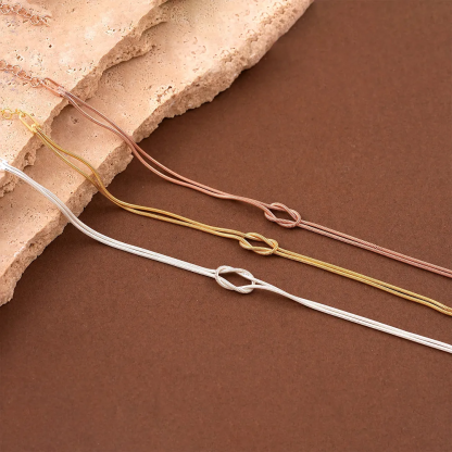 Mother & Son Love Knot Black Bracelet