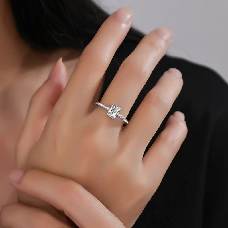 1ct Radiant Cut Moissanite Ring