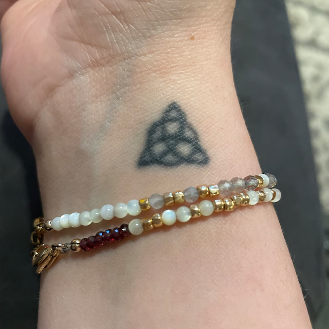 Mama To An Angel Morse Code Gemstone Bracelet