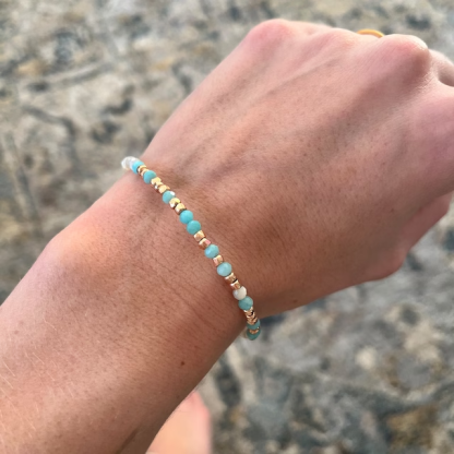 I Am Enough Morse Code Blue Stone Bracelet