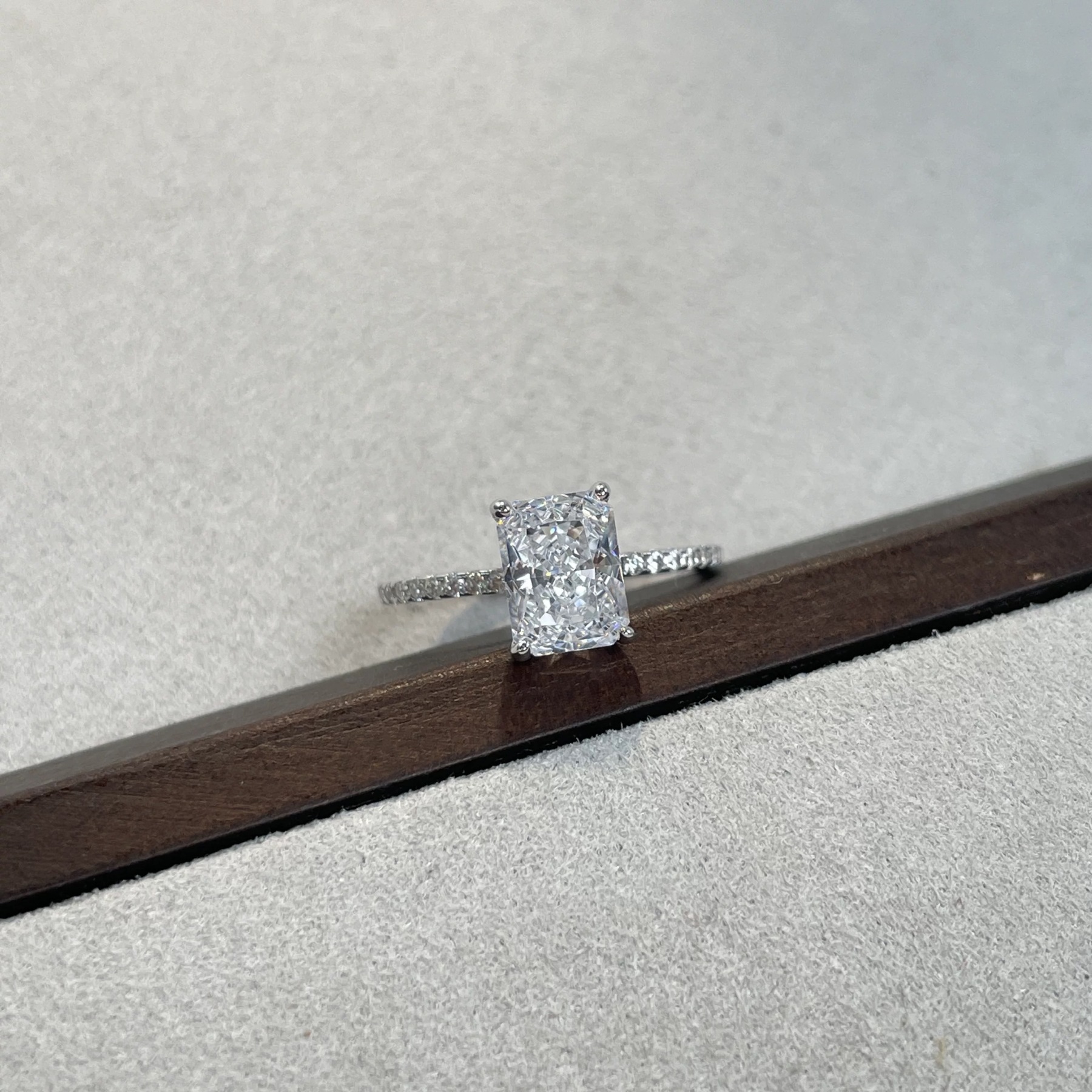 1ct Radiant Cut Moissanite Ring
