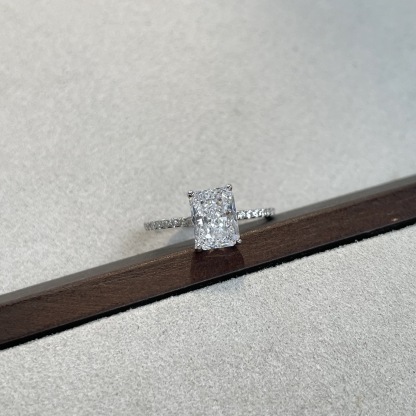1ct Radiant Cut Moissanite Ring