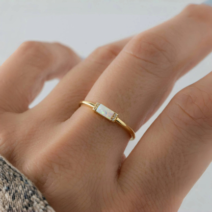I'm Always Here Baguette Opal Ring