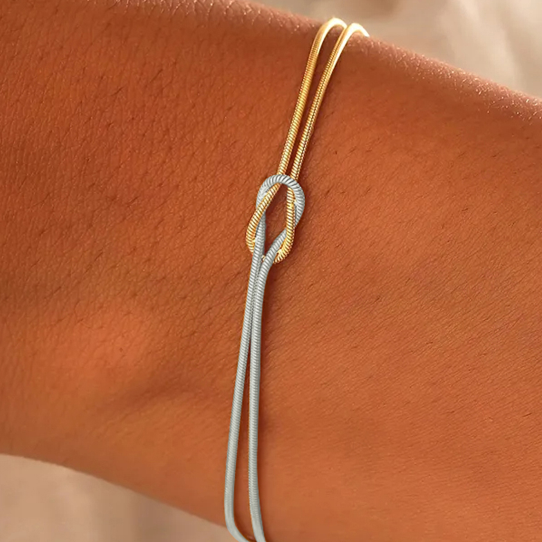 Mother&Daughter Bond Knot Gold and silver Mosaic Bracelet
