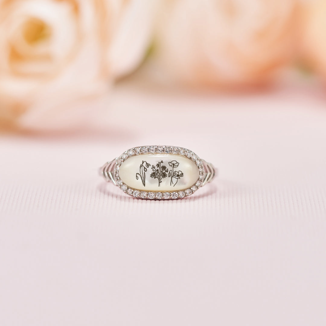 Keep All Those You Love Close Birth Flower Ring