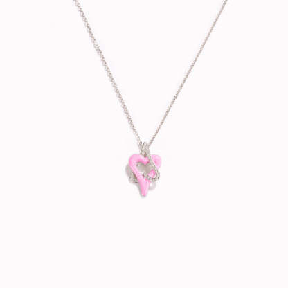 Badass Girl Gang Pink Heart Linked Neckalce