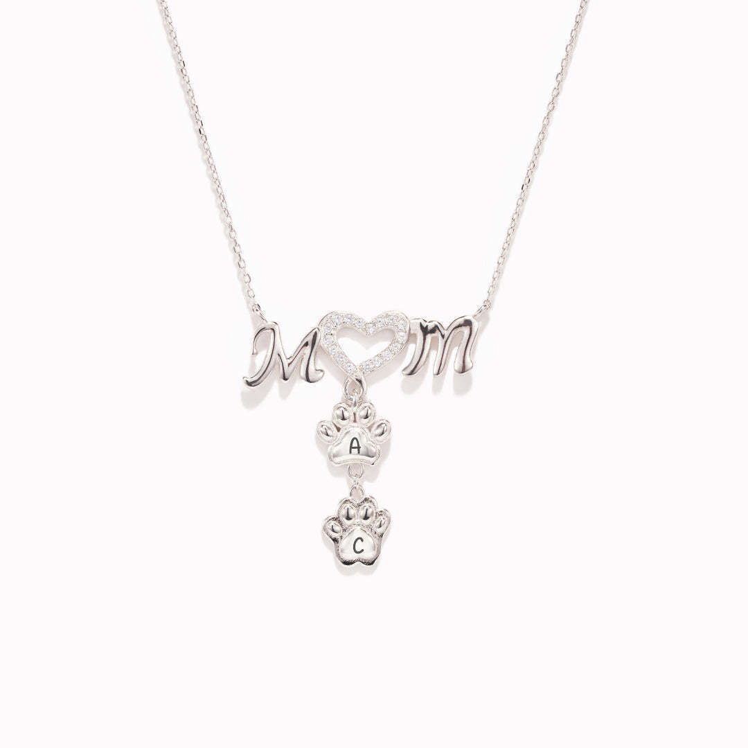 My Angel Is Always Near By Personalized 1-10 Paw Furry Mom Necklace