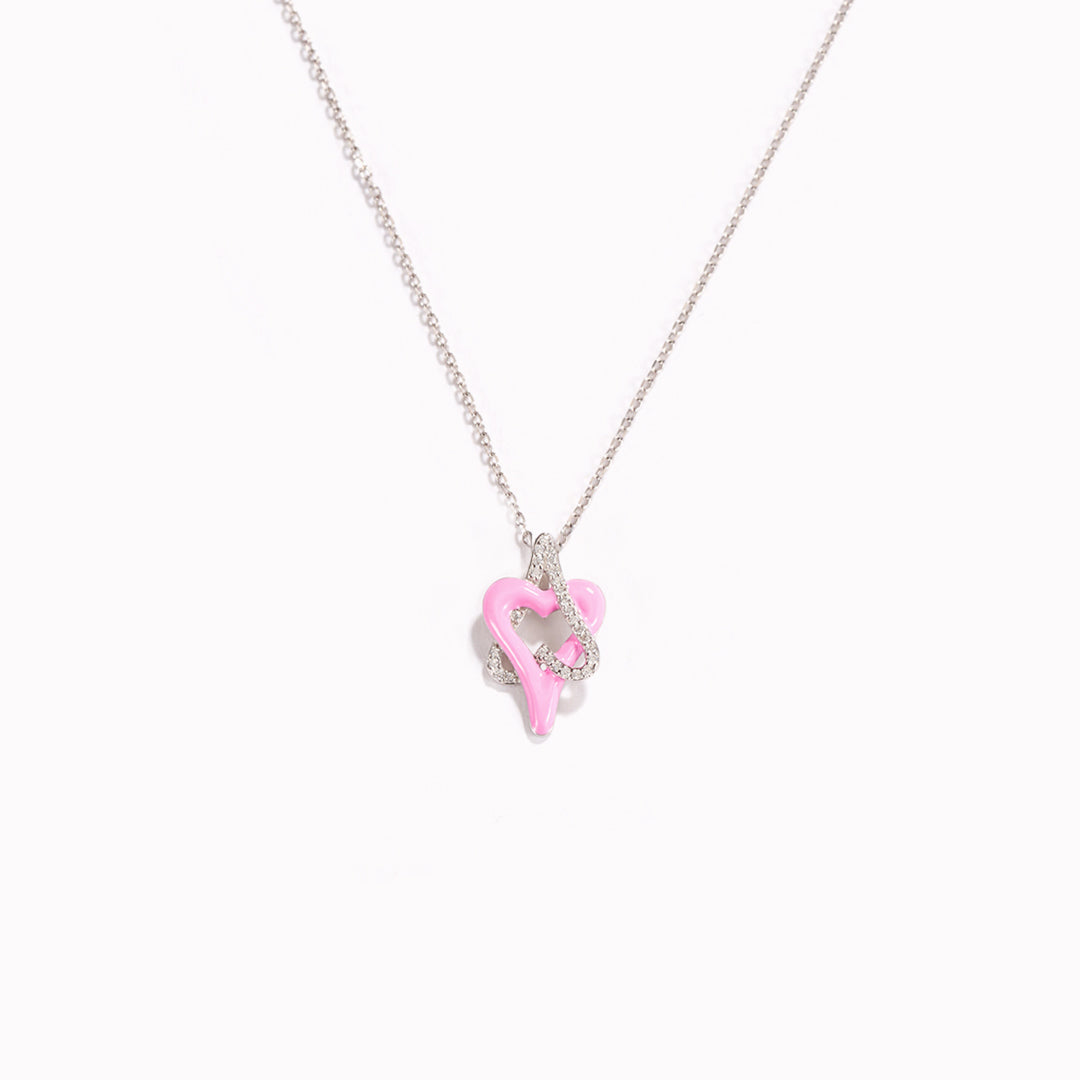 Choosing My Peace Pink Enamel Self Love Neckalce