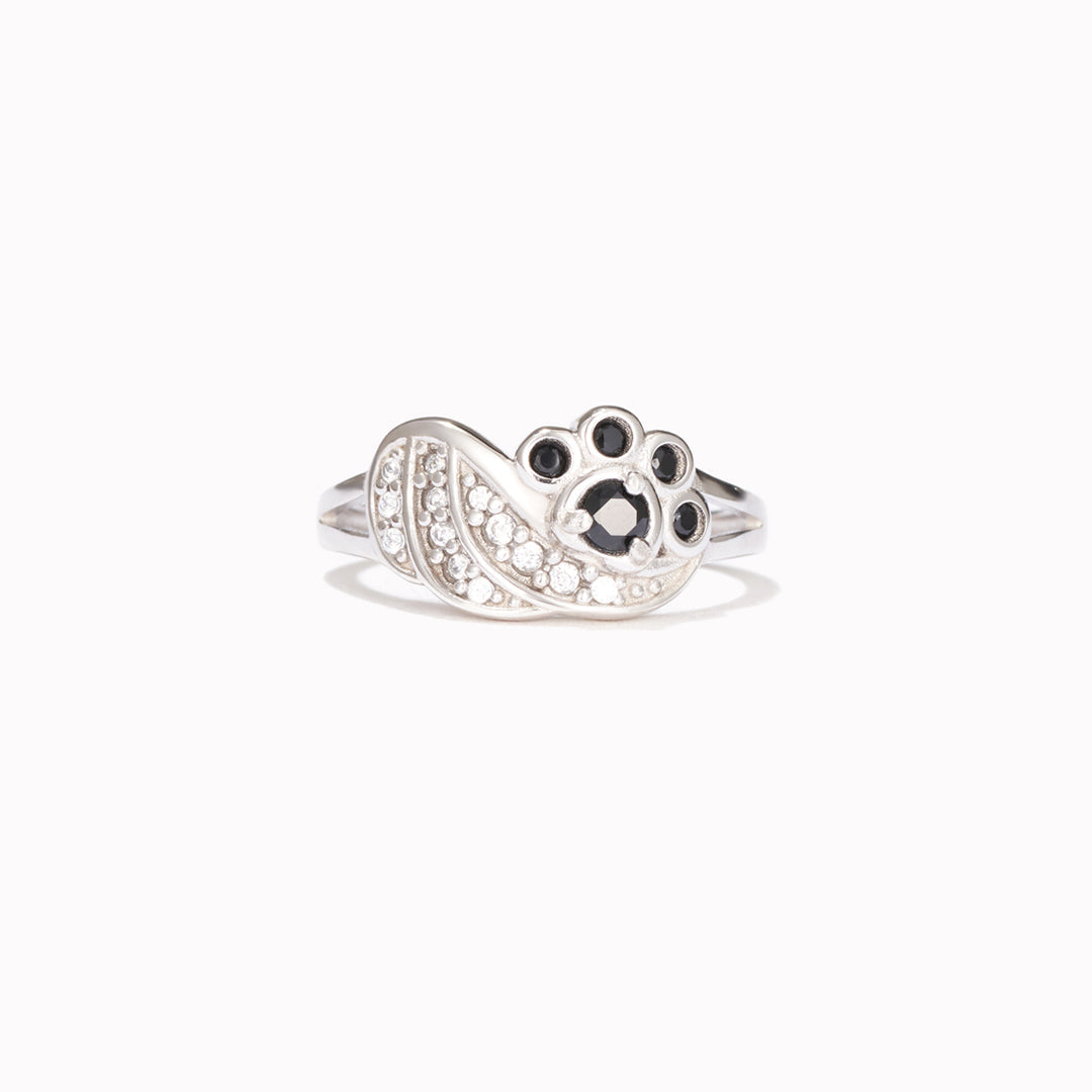 My Angel Always Near By Black Paw Wings Ring