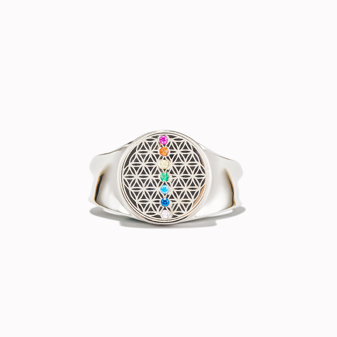 Breathe In Breathe Out And Move On Seven Chakras Ring