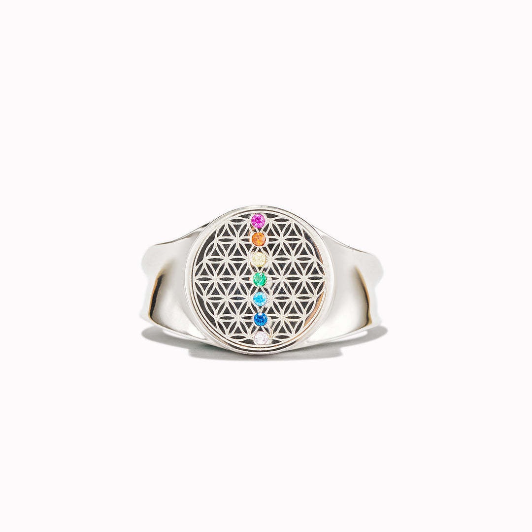 Breathe In Breathe Out And Move On Seven Chakras Ring
