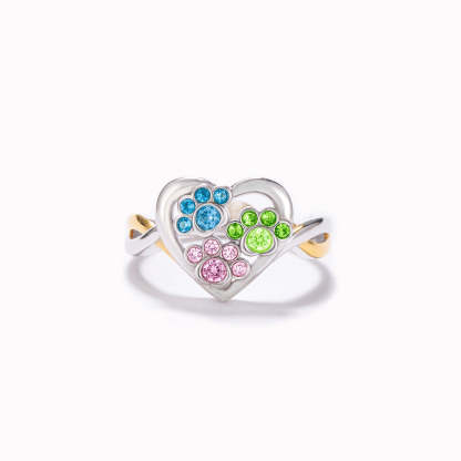 Furry Mom 1-3 Birthstone Ring