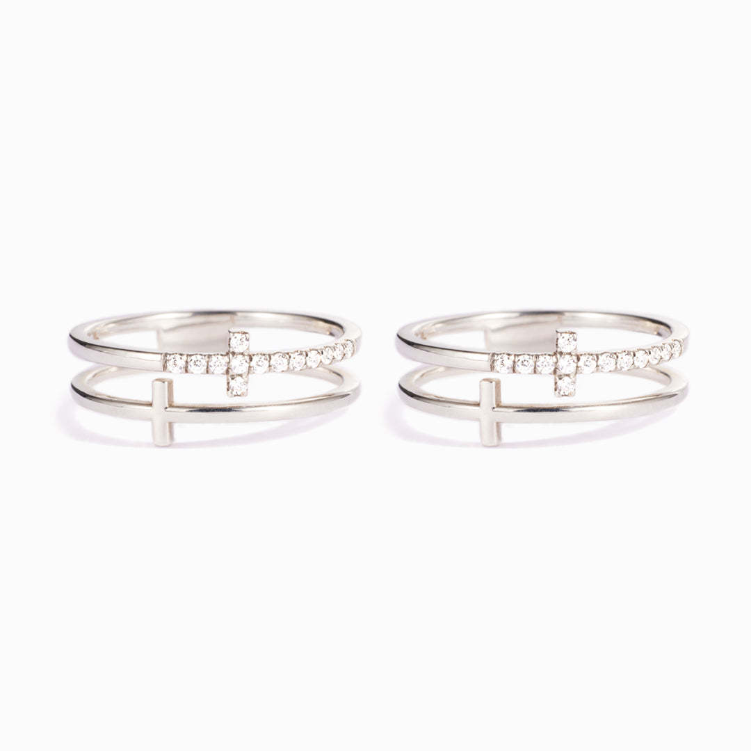 Matching Mother & Daughter Double Cross Rings