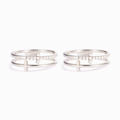 Matching Mother & Daughter Double Cross Rings